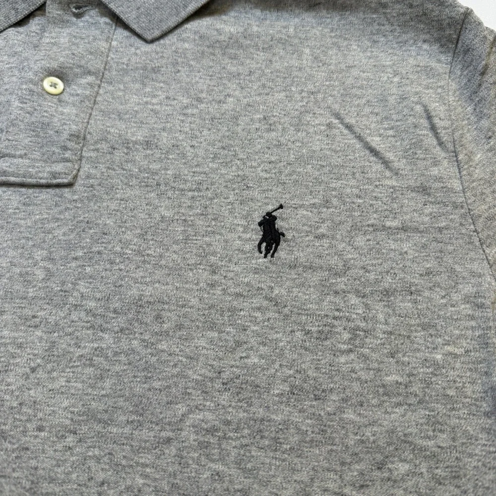 Polo Ralph Lauren Shirt Mens XL Gray‎ Short Sleeve Side Slit High Low Hem Preppy